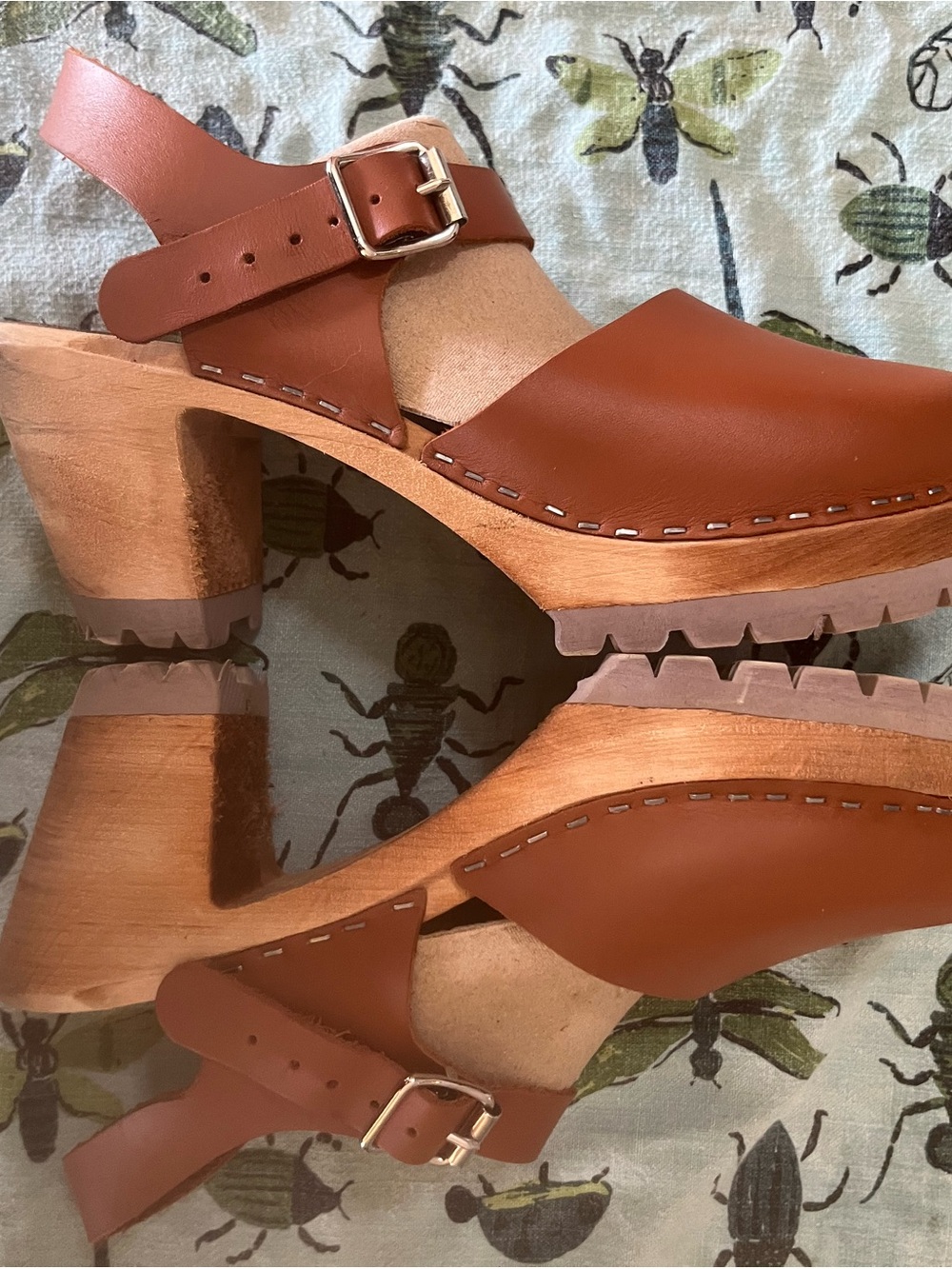 MIA Made In Europe ABBA Mary Jane Tan Leather Mary Jane Clog with Buckle Strap - Picture 8 of 11
